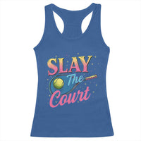 Slay The Court Queen Racerback Tank Top Witty Tennis Player Gift For Girls - Wonder Print Shop