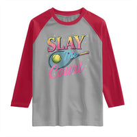 Slay The Court Queen Raglan Shirt Witty Tennis Player Gift For Girls - Wonder Print Shop