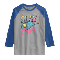 Slay The Court Queen Raglan Shirt Witty Tennis Player Gift For Girls - Wonder Print Shop