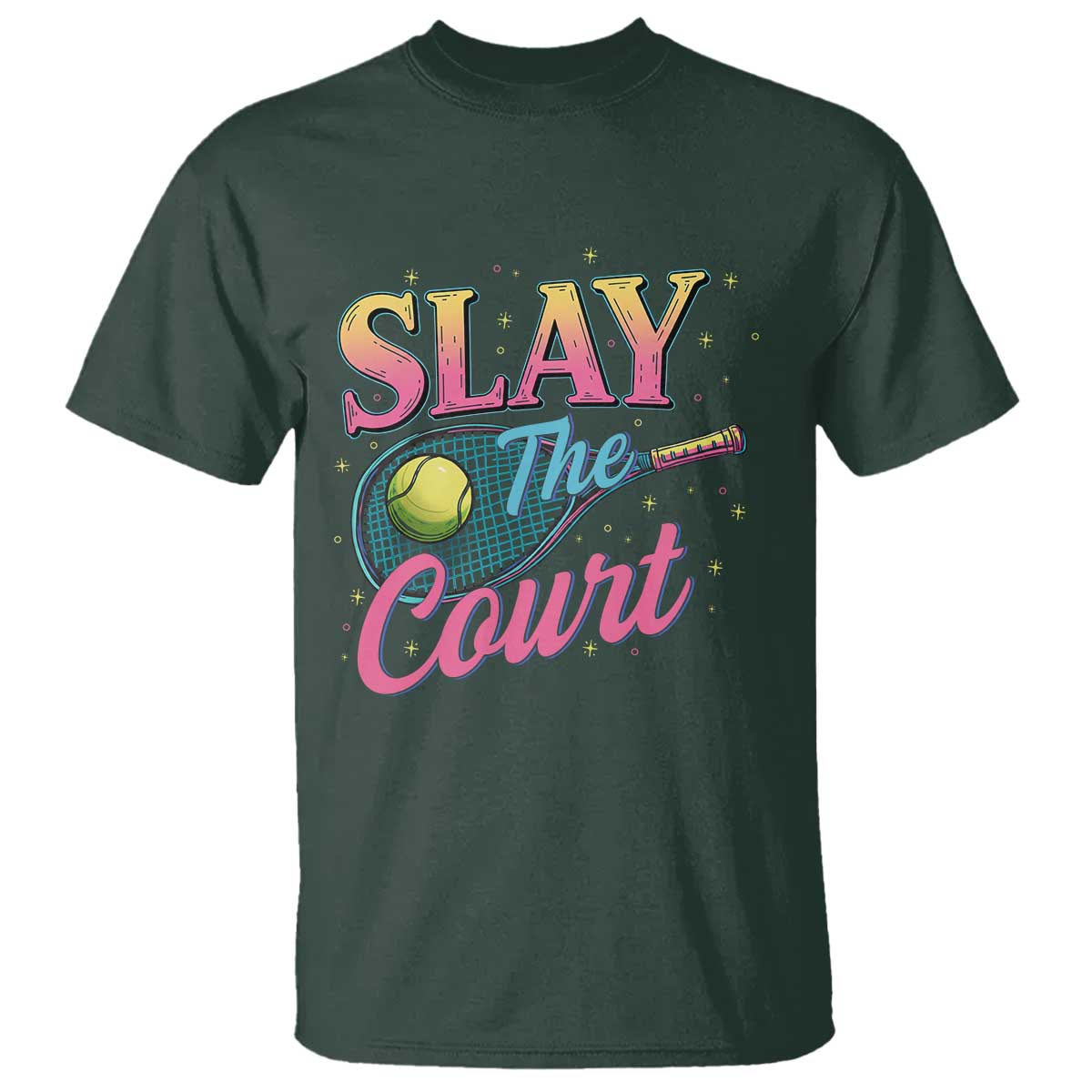 Slay The Court Queen T Shirt Witty Tennis Player Gift For Girls - Wonder Print Shop