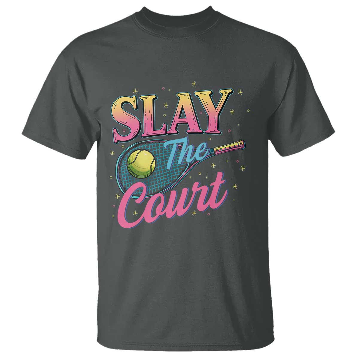 Slay The Court Queen T Shirt Witty Tennis Player Gift For Girls - Wonder Print Shop