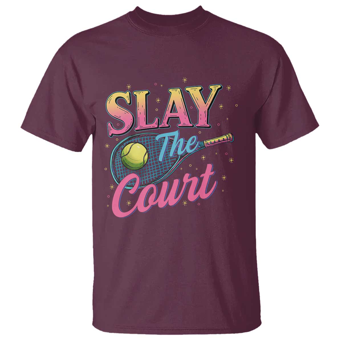 Slay The Court Queen T Shirt Witty Tennis Player Gift For Girls - Wonder Print Shop