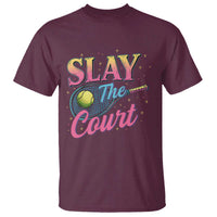 Slay The Court Queen T Shirt Witty Tennis Player Gift For Girls - Wonder Print Shop