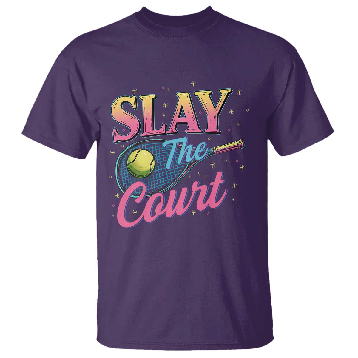 Slay The Court Queen T Shirt Witty Tennis Player Gift For Girls - Wonder Print Shop
