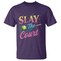 Slay The Court Queen T Shirt Witty Tennis Player Gift For Girls - Wonder Print Shop