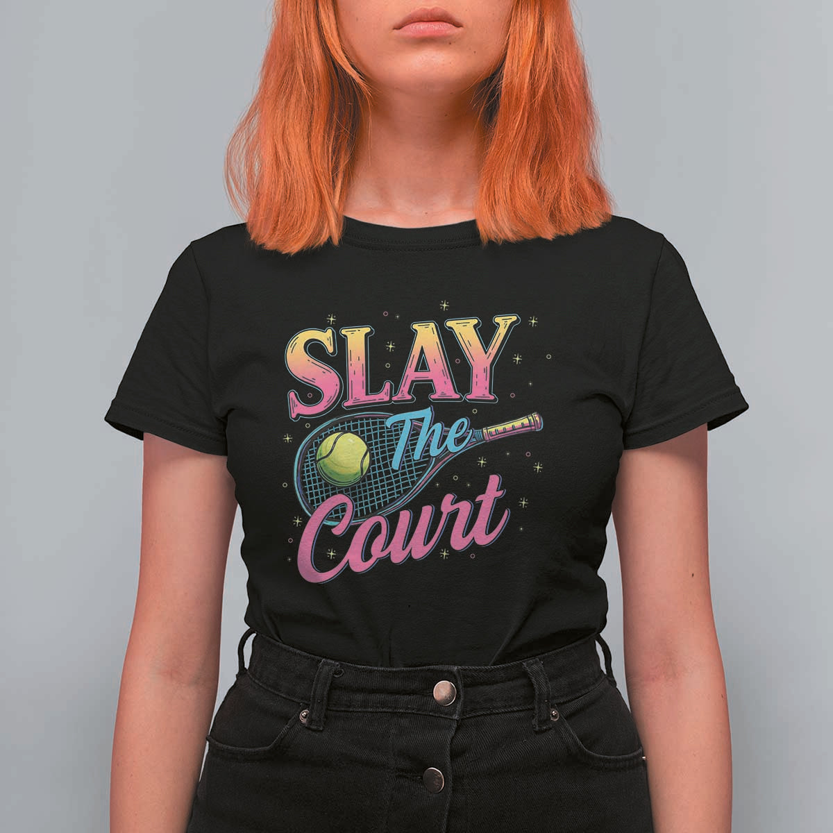 Slay The Court Queen T Shirt For Women Witty Tennis Player Gift For Girls - Wonder Print Shop