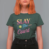 Slay The Court Queen T Shirt For Women Witty Tennis Player Gift For Girls - Wonder Print Shop