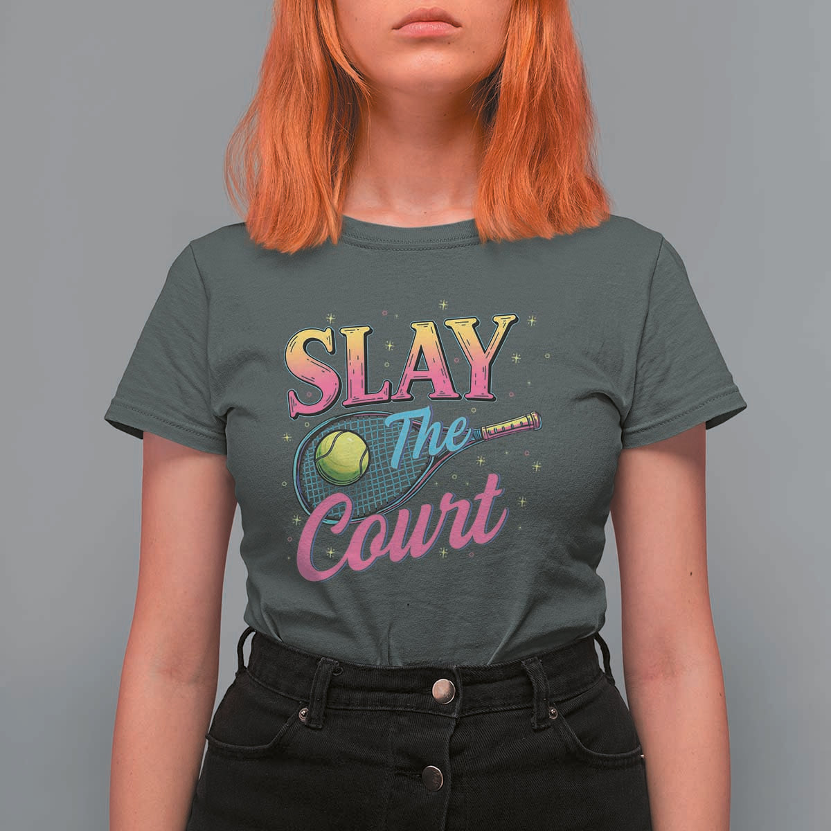 Slay The Court Queen T Shirt For Women Witty Tennis Player Gift For Girls - Wonder Print Shop