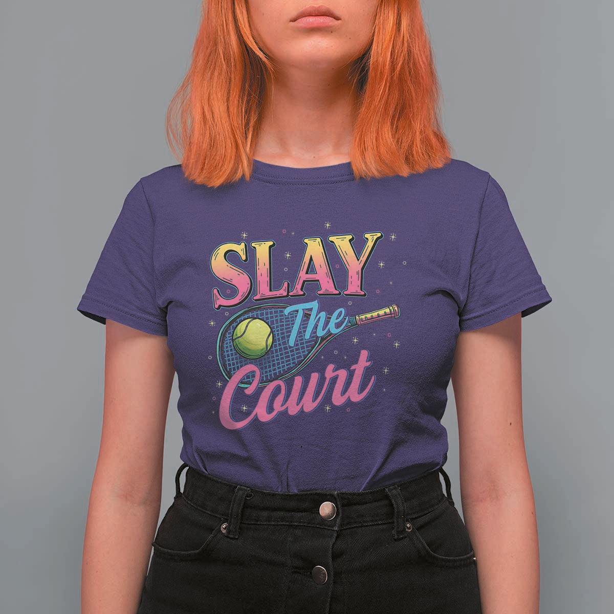 Slay The Court Queen T Shirt For Women Witty Tennis Player Gift For Girls - Wonder Print Shop