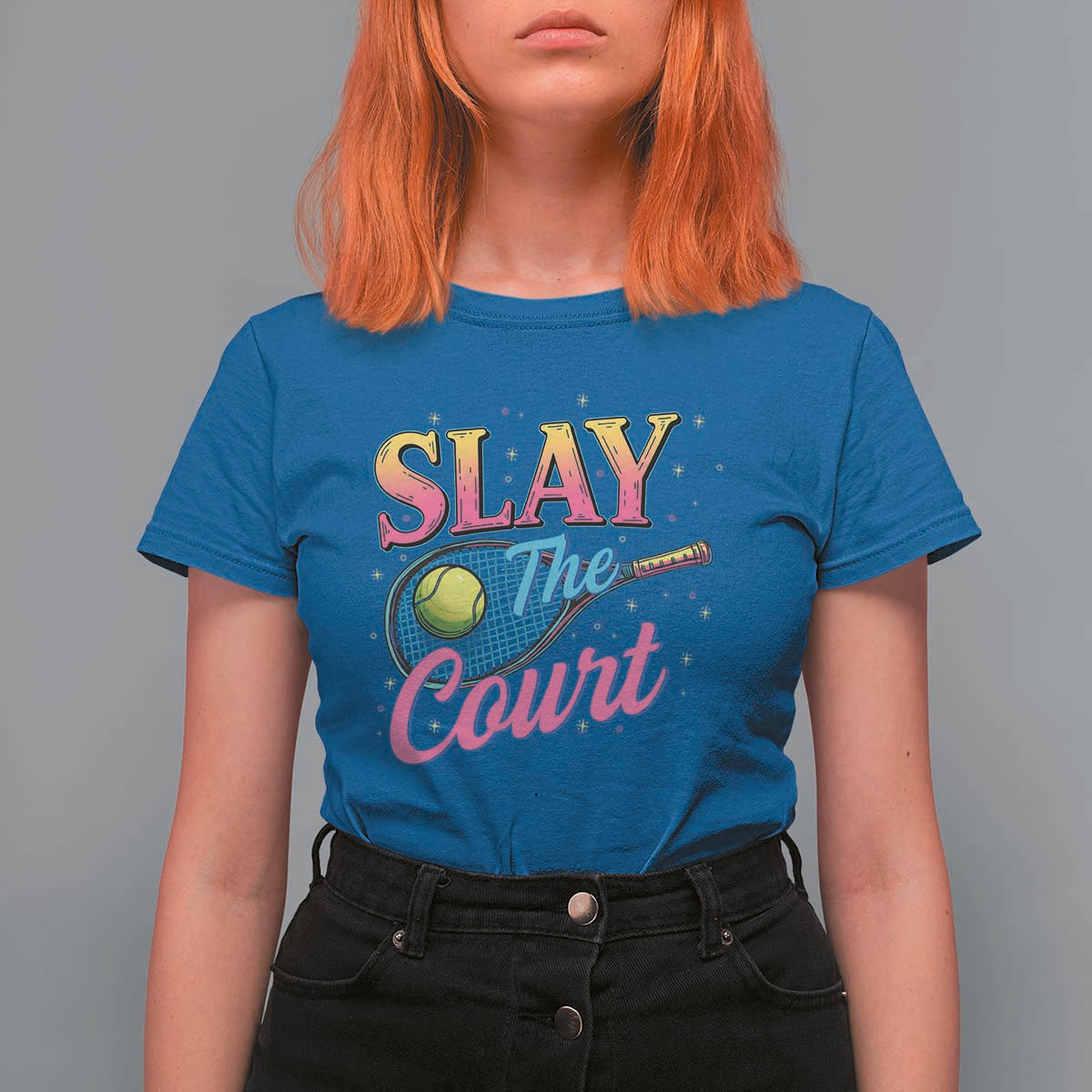 Slay The Court Queen T Shirt For Women Witty Tennis Player Gift For Girls - Wonder Print Shop