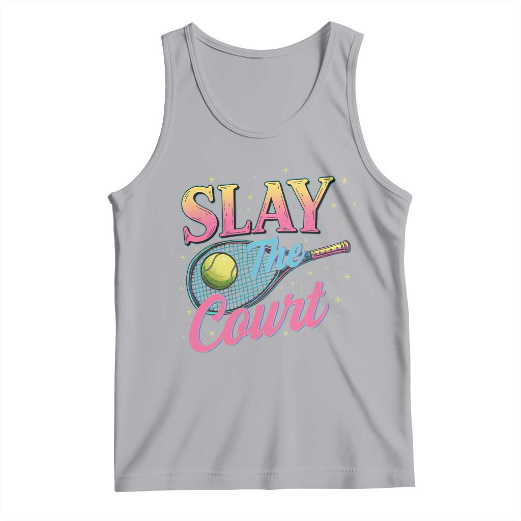 Slay The Court Queen Tank Top Witty Tennis Player Gift For Girls - Wonder Print Shop