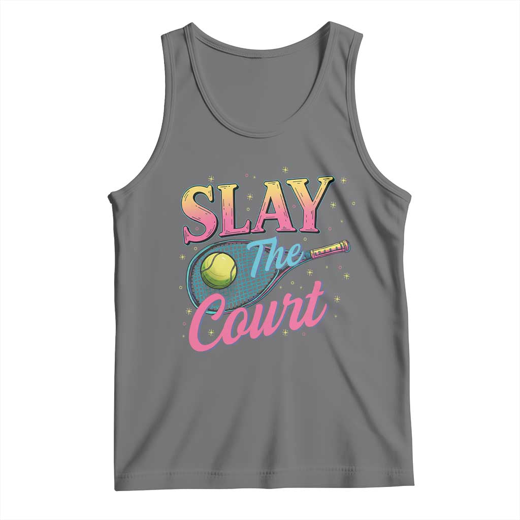 Slay The Court Queen Tank Top Witty Tennis Player Gift For Girls - Wonder Print Shop