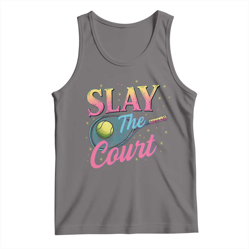 Slay The Court Queen Tank Top Witty Tennis Player Gift For Girls - Wonder Print Shop