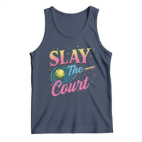 Slay The Court Queen Tank Top Witty Tennis Player Gift For Girls - Wonder Print Shop