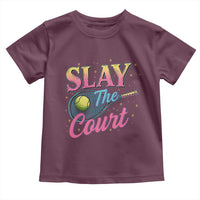 Slay The Court Queen Toddler T Shirt Witty Tennis Player Gift For Girls - Wonder Print Shop