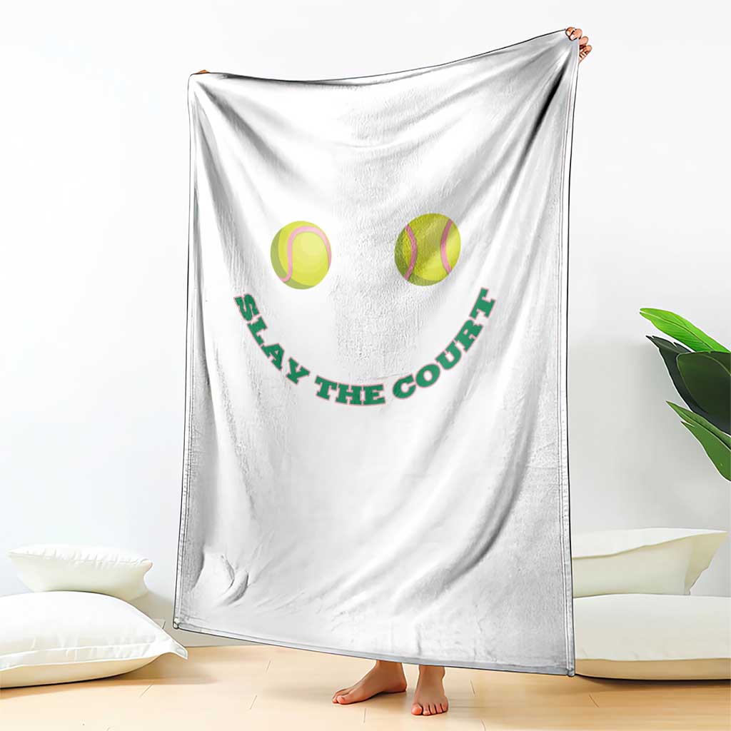 Slay The Court Tennis Girl Throw Blanket Funny Tennis Player Gift - Wonder Print Shop