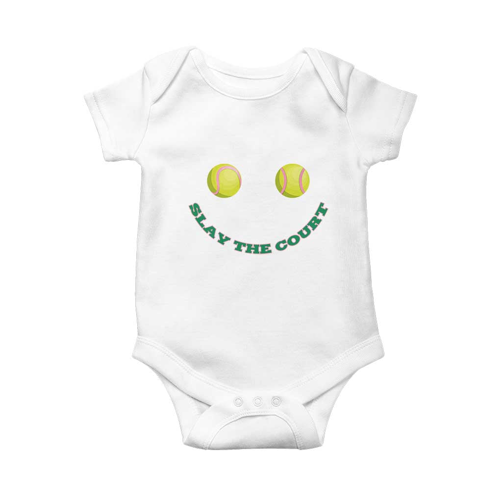 Slay The Court Tennis Girl Baby Onesie Funny Tennis Player Gift - Wonder Print Shop