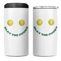 Slay The Court Tennis Girl 4 in 1 Can Cooler Tumbler Funny Tennis Player Gift - Wonder Print Shop