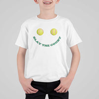 Slay The Court Tennis Girl T Shirt For Kid Funny Tennis Player Gift - Wonder Print Shop