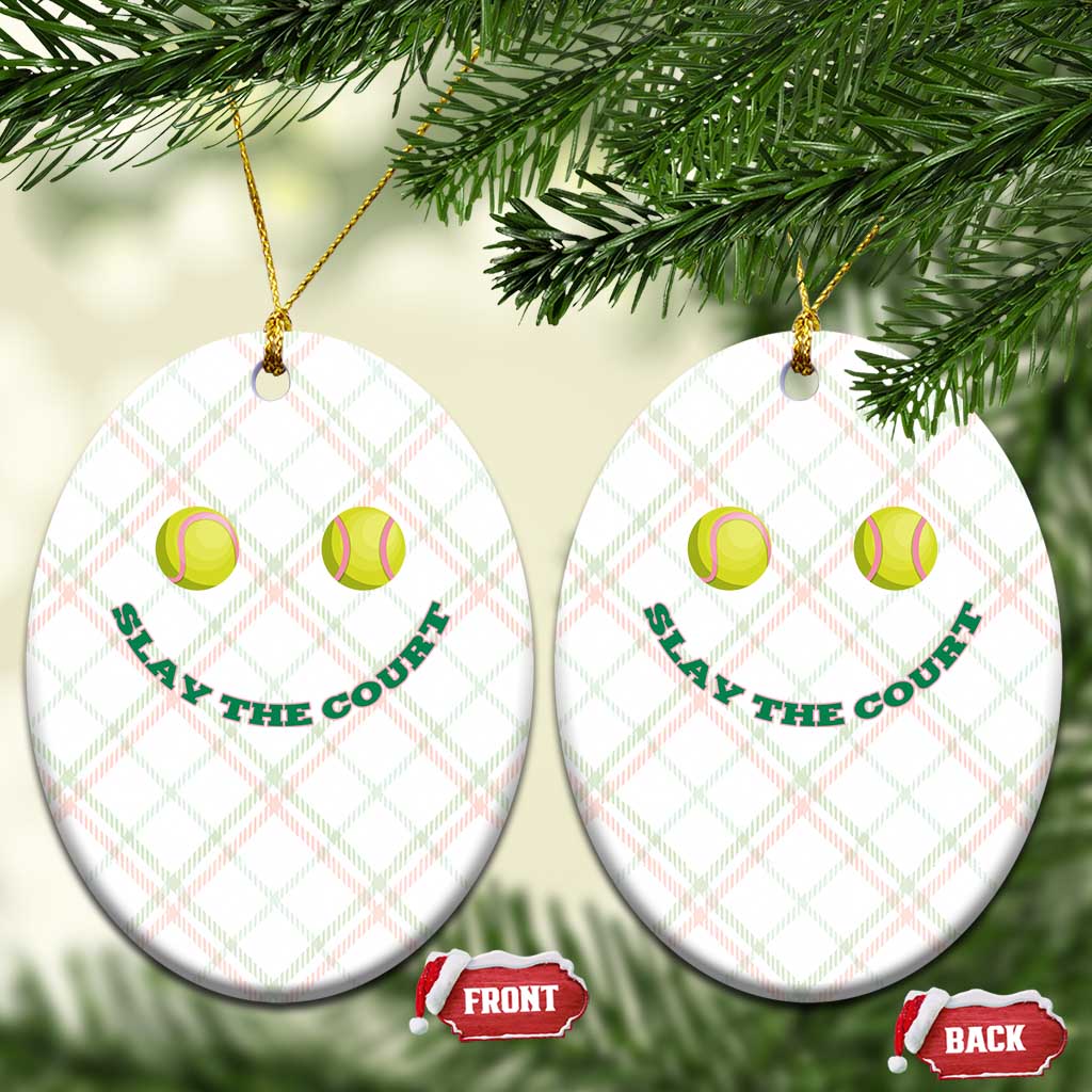Slay The Court Tennis Girl Ceramic Ornament Funny Tennis Player Gift - Wonder Print Shop