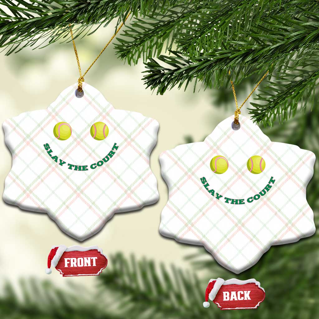 Slay The Court Tennis Girl Ceramic Ornament Funny Tennis Player Gift - Wonder Print Shop
