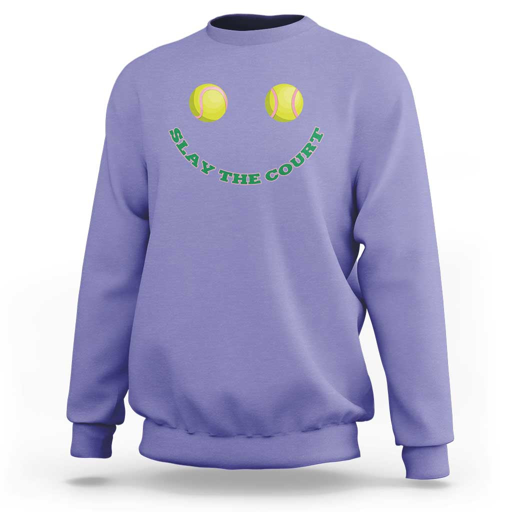 Slay The Court Tennis Girl Sweatshirt Funny Tennis Player Gift - Wonder Print Shop
