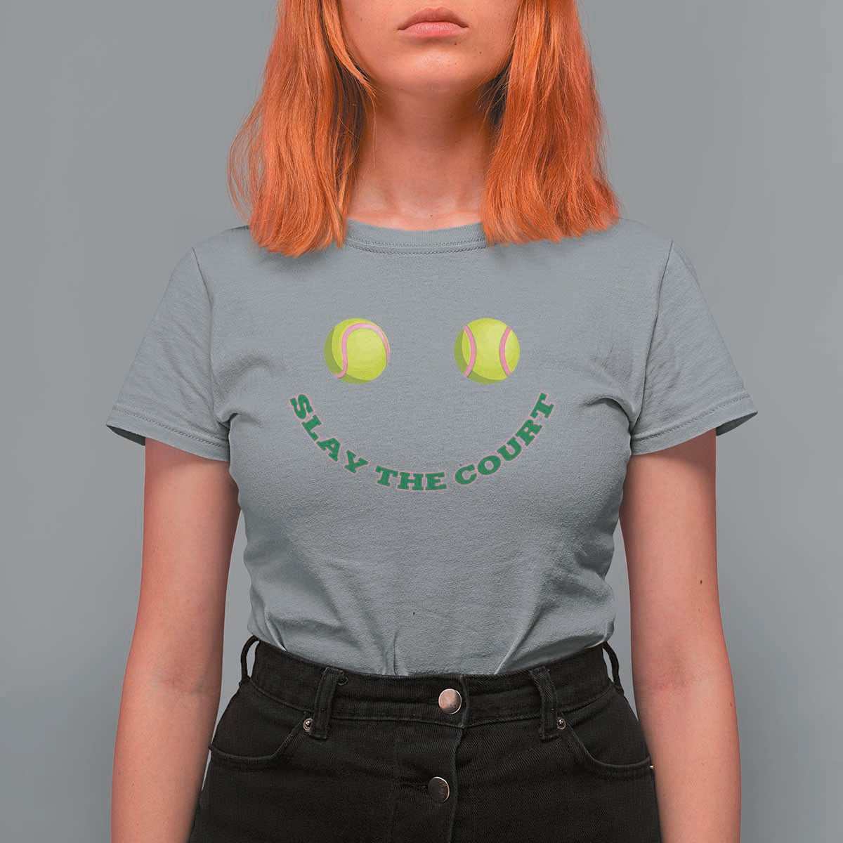 Slay The Court Tennis Girl T Shirt For Women Funny Tennis Player Gift - Wonder Print Shop