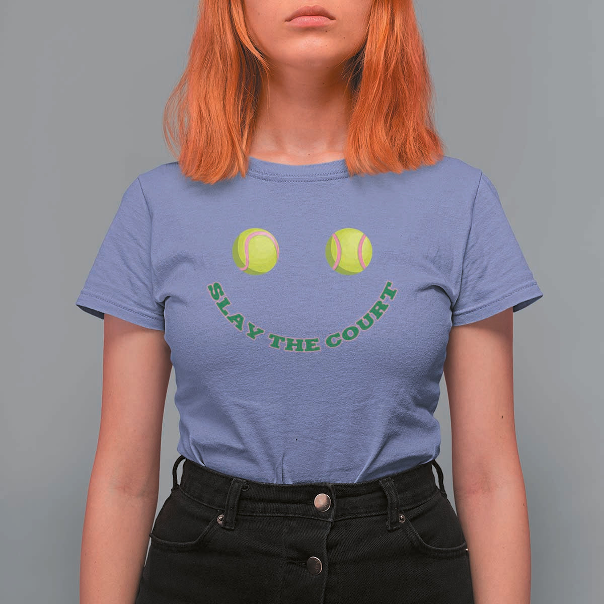 Slay The Court Tennis Girl T Shirt For Women Funny Tennis Player Gift - Wonder Print Shop