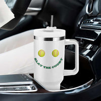 Slay The Court Tennis Girl Tumbler With Handle Funny Tennis Player Gift - Wonder Print Shop