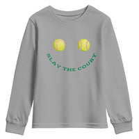 Slay The Court Tennis Girl Youth Sweatshirt Funny Tennis Player Gift - Wonder Print Shop