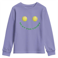 Slay The Court Tennis Girl Youth Sweatshirt Funny Tennis Player Gift - Wonder Print Shop