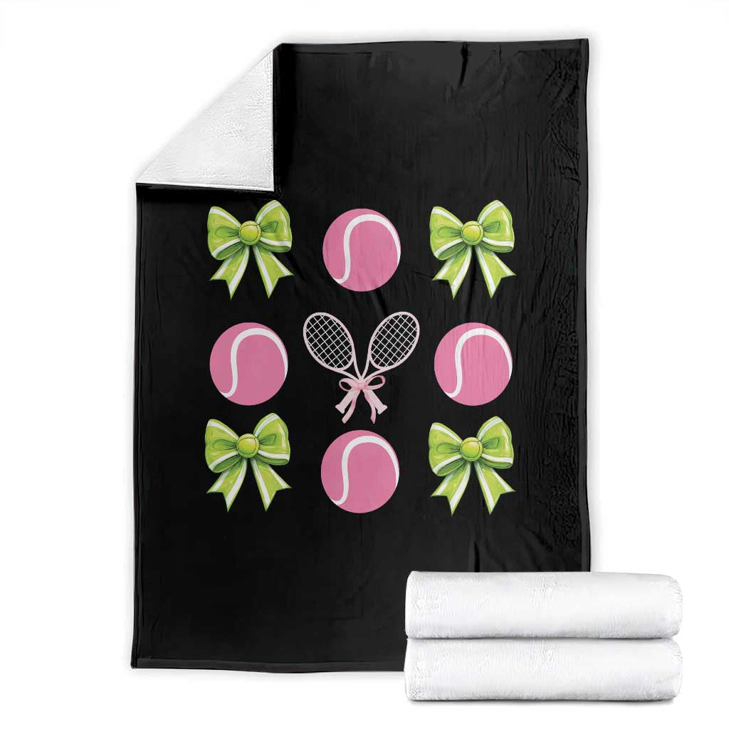 Pink Bow Coquette Tennis Lover Throw Blanket Funny Tennis Girl Gift - Wonder Print Shop