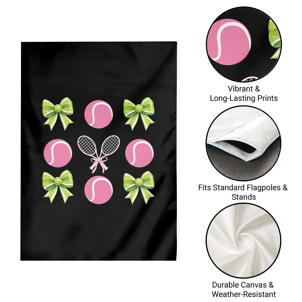 Pink Bow Coquette Tennis Lover Garden Flag Funny Tennis Girl Gift - Wonder Print Shop