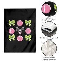 Pink Bow Coquette Tennis Lover Garden Flag Funny Tennis Girl Gift - Wonder Print Shop
