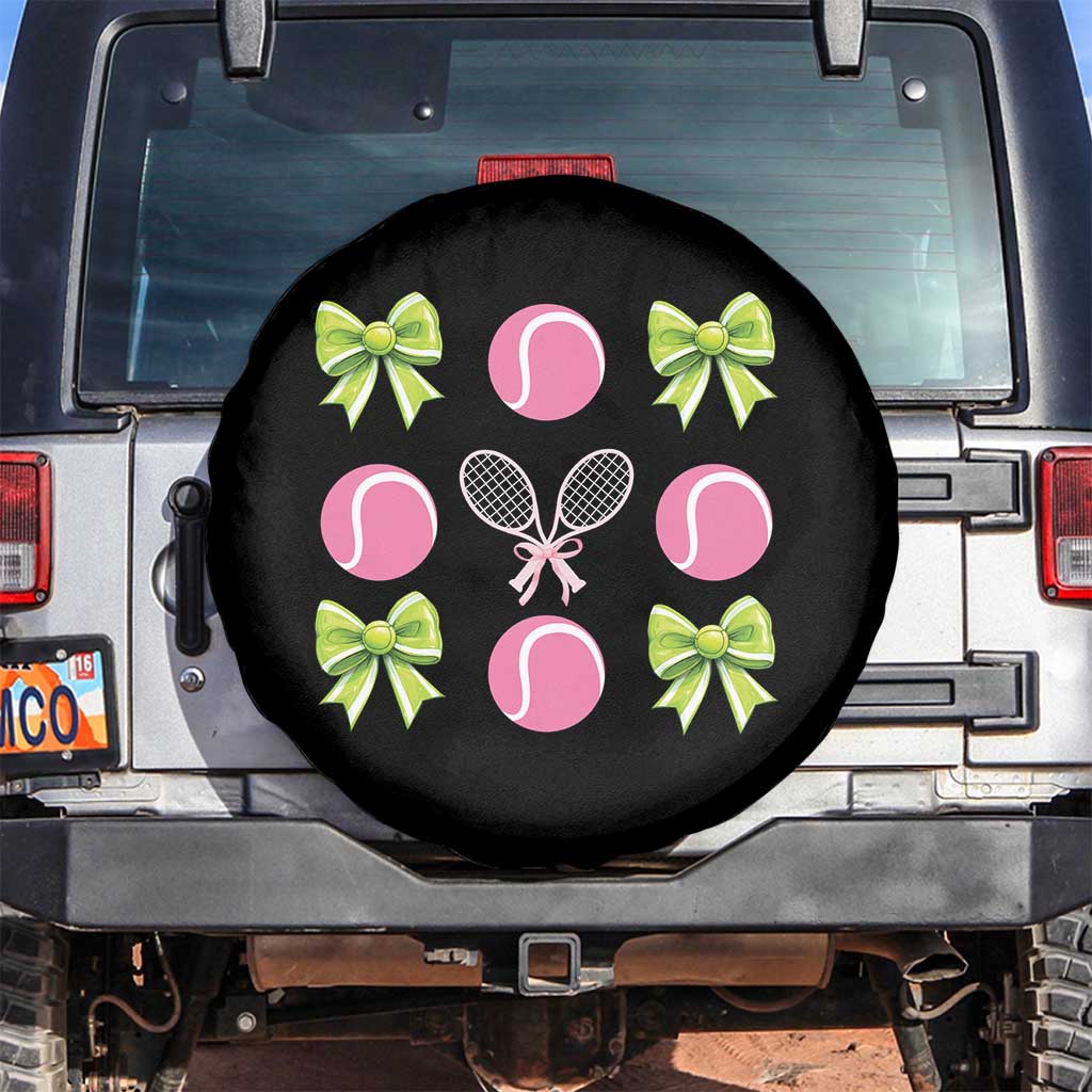 Pink Bow Coquette Tennis Lover Spare Tire Cover Funny Tennis Girl Gift - Wonder Print Shop