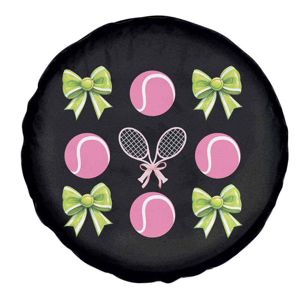 Pink Bow Coquette Tennis Lover Spare Tire Cover Funny Tennis Girl Gift - Wonder Print Shop