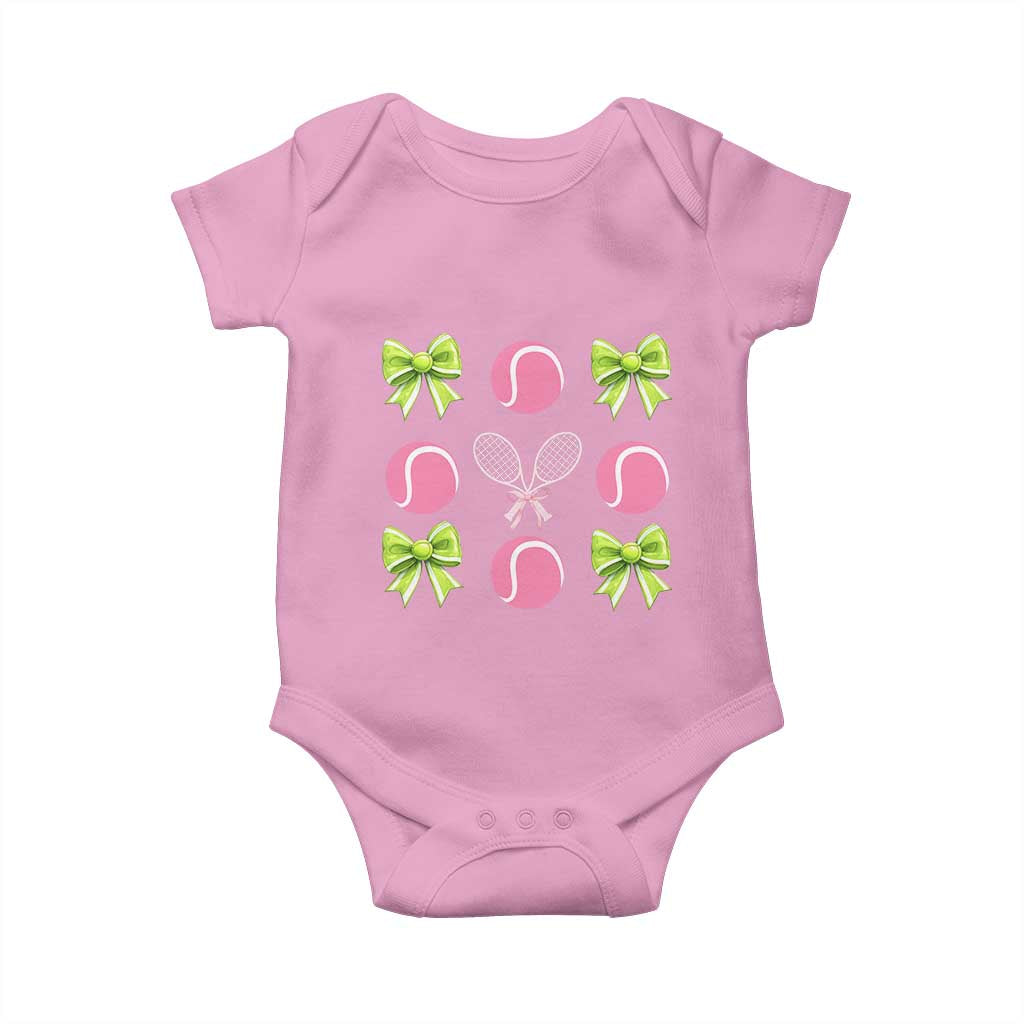 Pink Bow Coquette Tennis Lover Baby Onesie Funny Tennis Girl Gift - Wonder Print Shop