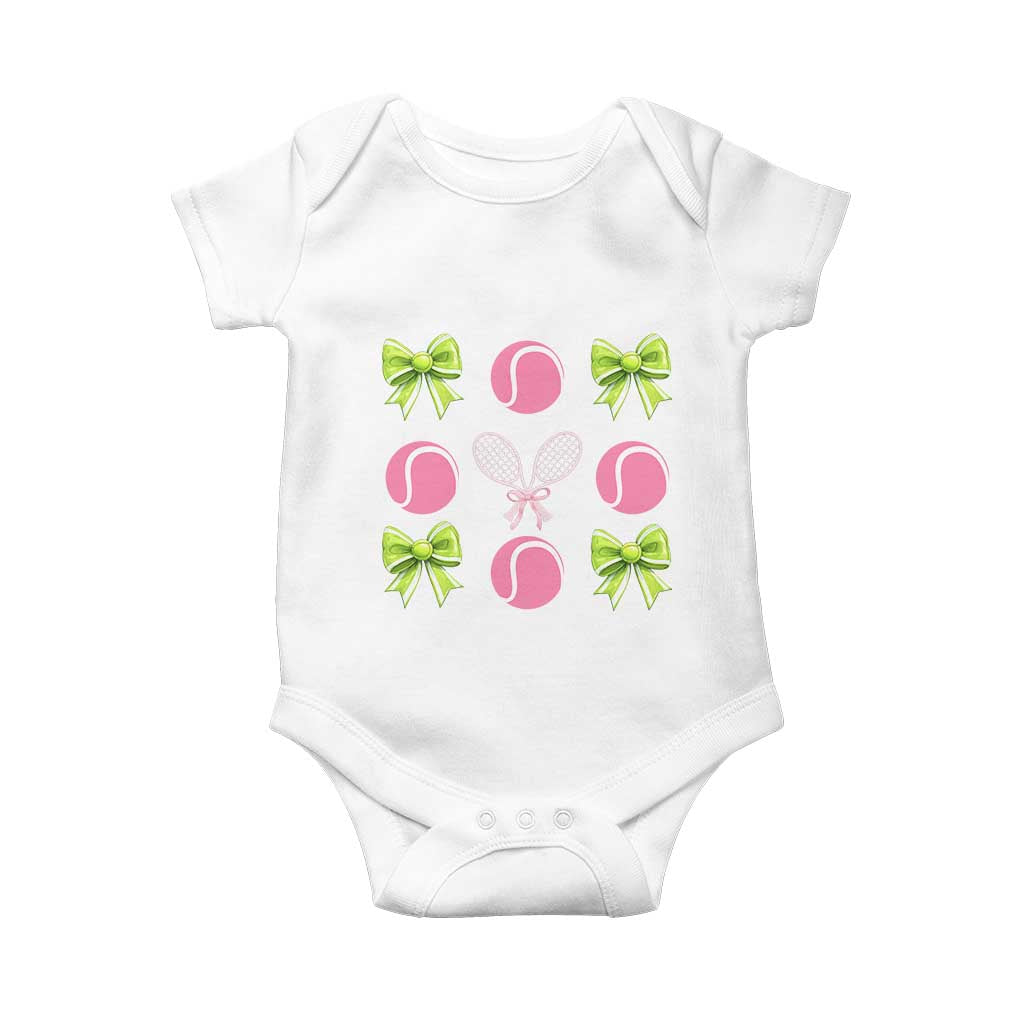 Pink Bow Coquette Tennis Lover Baby Onesie Funny Tennis Girl Gift - Wonder Print Shop