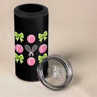 Pink Bow Coquette Tennis Lover 4 in 1 Can Cooler Tumbler Funny Tennis Girl Gift - Wonder Print Shop