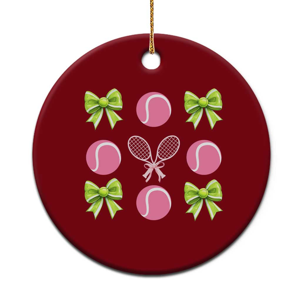 Pink Bow Coquette Tennis Lover Ceramic Ornament Funny Tennis Girl Gift - Wonder Print Shop