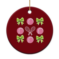 Pink Bow Coquette Tennis Lover Ceramic Ornament Funny Tennis Girl Gift - Wonder Print Shop