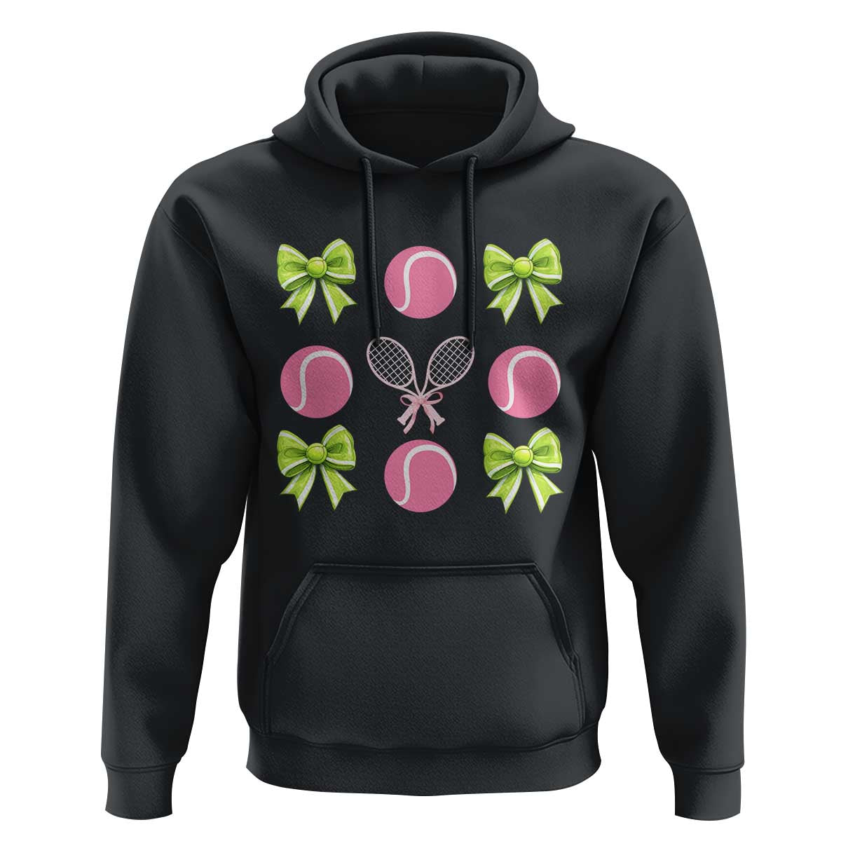 Pink Bow Coquette Tennis Lover Hoodie Funny Tennis Girl Gift - Wonder Print Shop