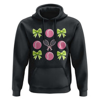 Pink Bow Coquette Tennis Lover Hoodie Funny Tennis Girl Gift - Wonder Print Shop