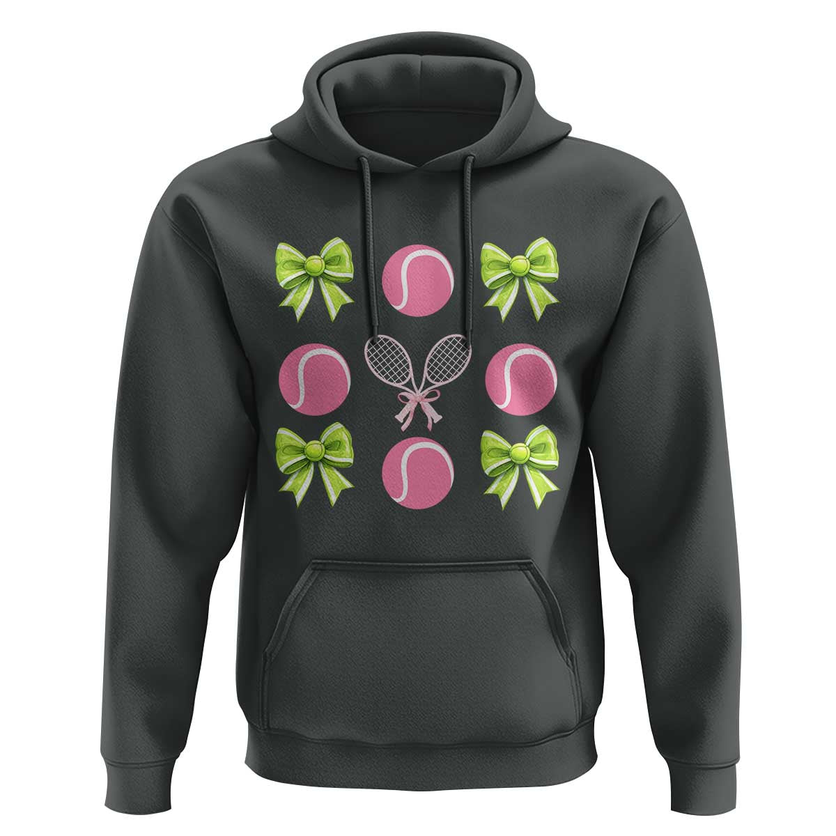 Pink Bow Coquette Tennis Lover Hoodie Funny Tennis Girl Gift - Wonder Print Shop