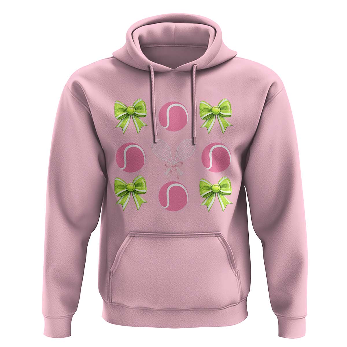 Pink Bow Coquette Tennis Lover Hoodie Funny Tennis Girl Gift - Wonder Print Shop