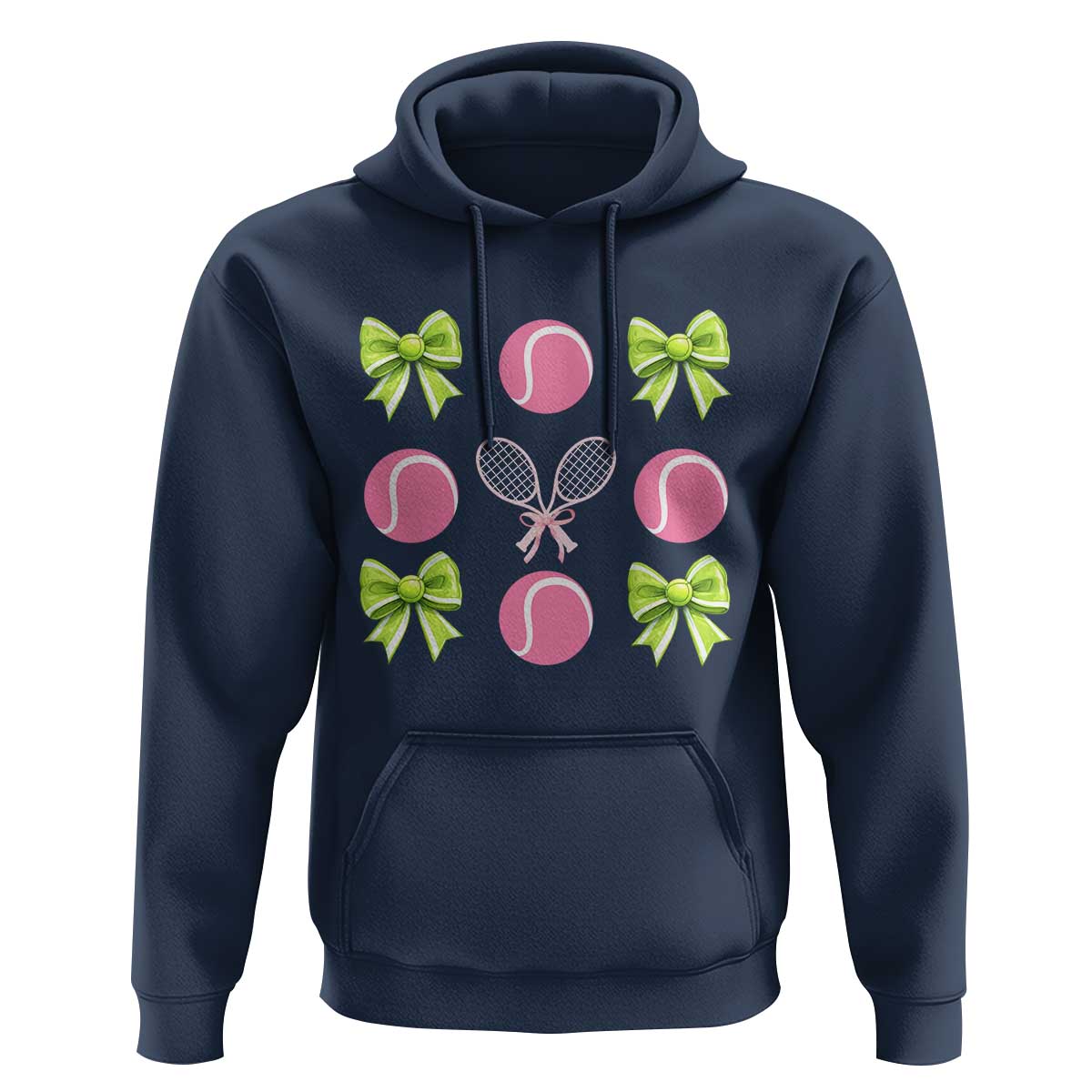 Pink Bow Coquette Tennis Lover Hoodie Funny Tennis Girl Gift - Wonder Print Shop