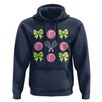 Pink Bow Coquette Tennis Lover Hoodie Funny Tennis Girl Gift - Wonder Print Shop
