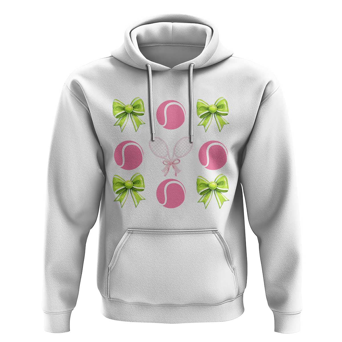 Pink Bow Coquette Tennis Lover Hoodie Funny Tennis Girl Gift - Wonder Print Shop