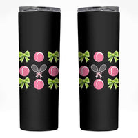 Pink Bow Coquette Tennis Lover Skinny Tumbler Funny Tennis Girl Gift - Wonder Print Shop