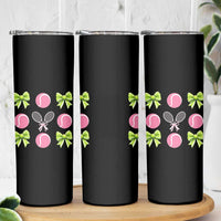 Pink Bow Coquette Tennis Lover Skinny Tumbler Funny Tennis Girl Gift - Wonder Print Shop